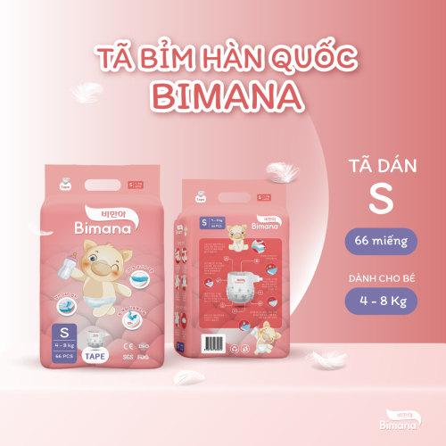 Tã dán Bimana Hàn Quốc size S (4 - 8kg)